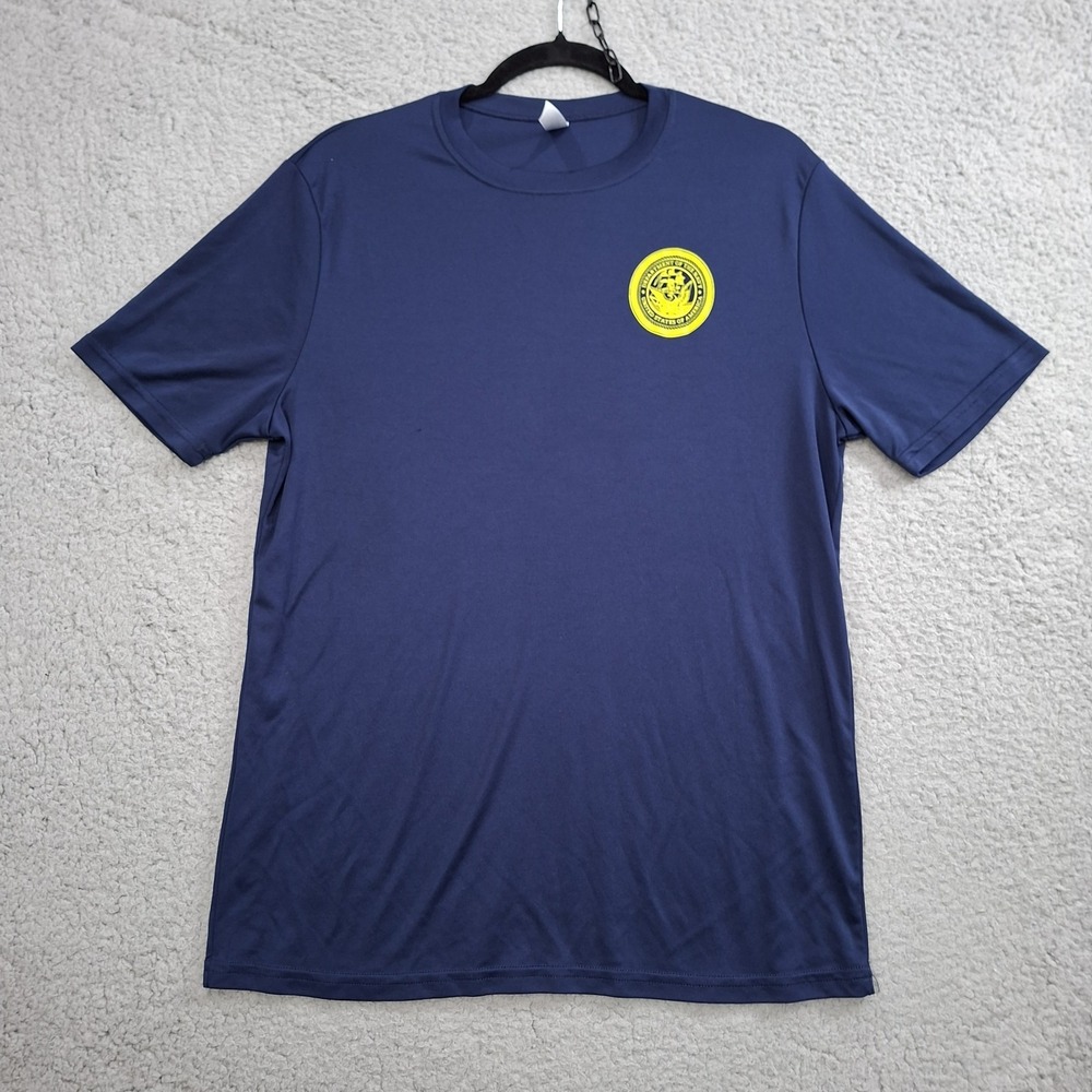 Department Of Navy Forged By The Sea Dri Fit Type T-Shirt Mens Large Blue USN PT